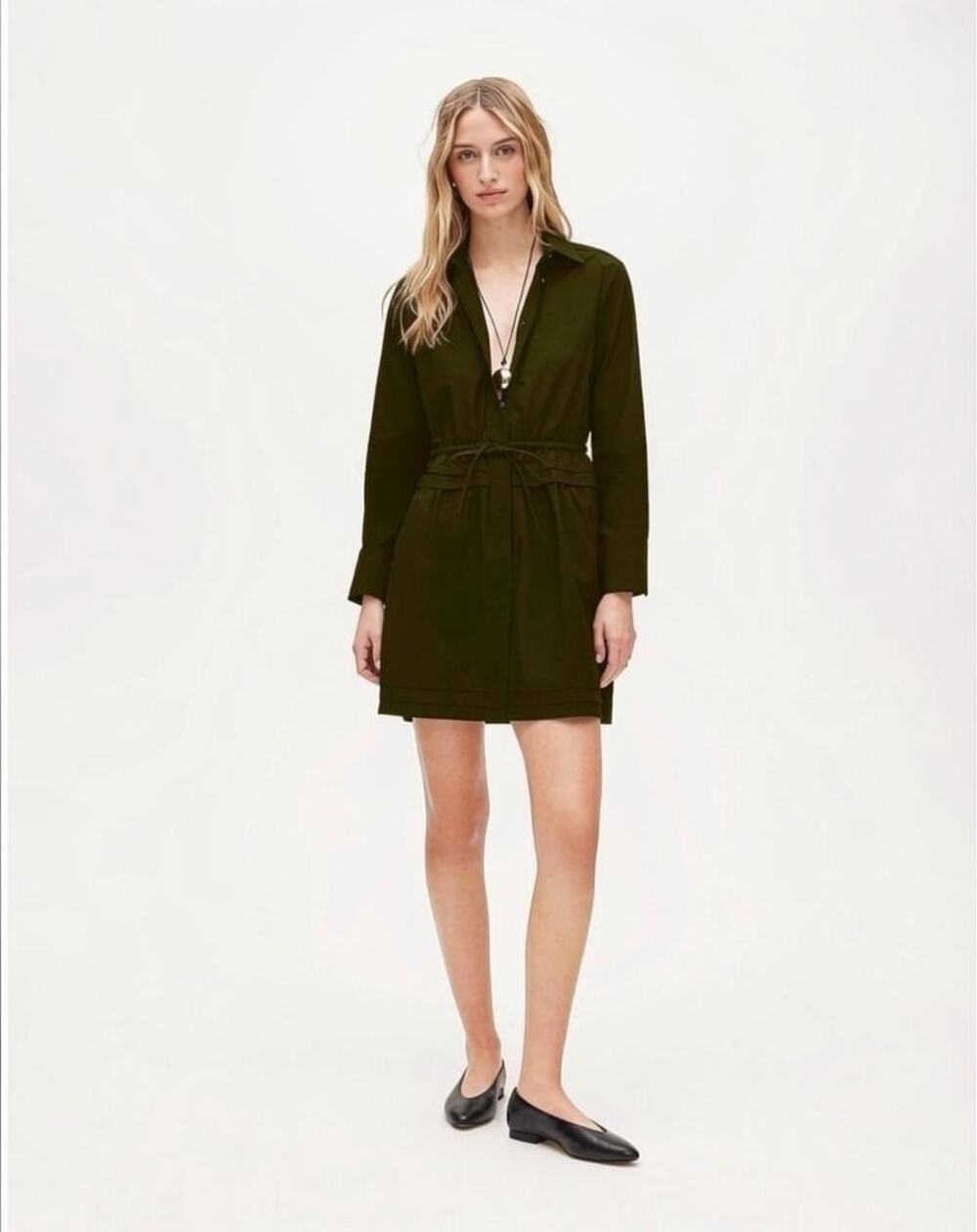 J. Crew Women's Elena Mini Shirt-Dress in Cotton Poplin Black Size 6T NWT
